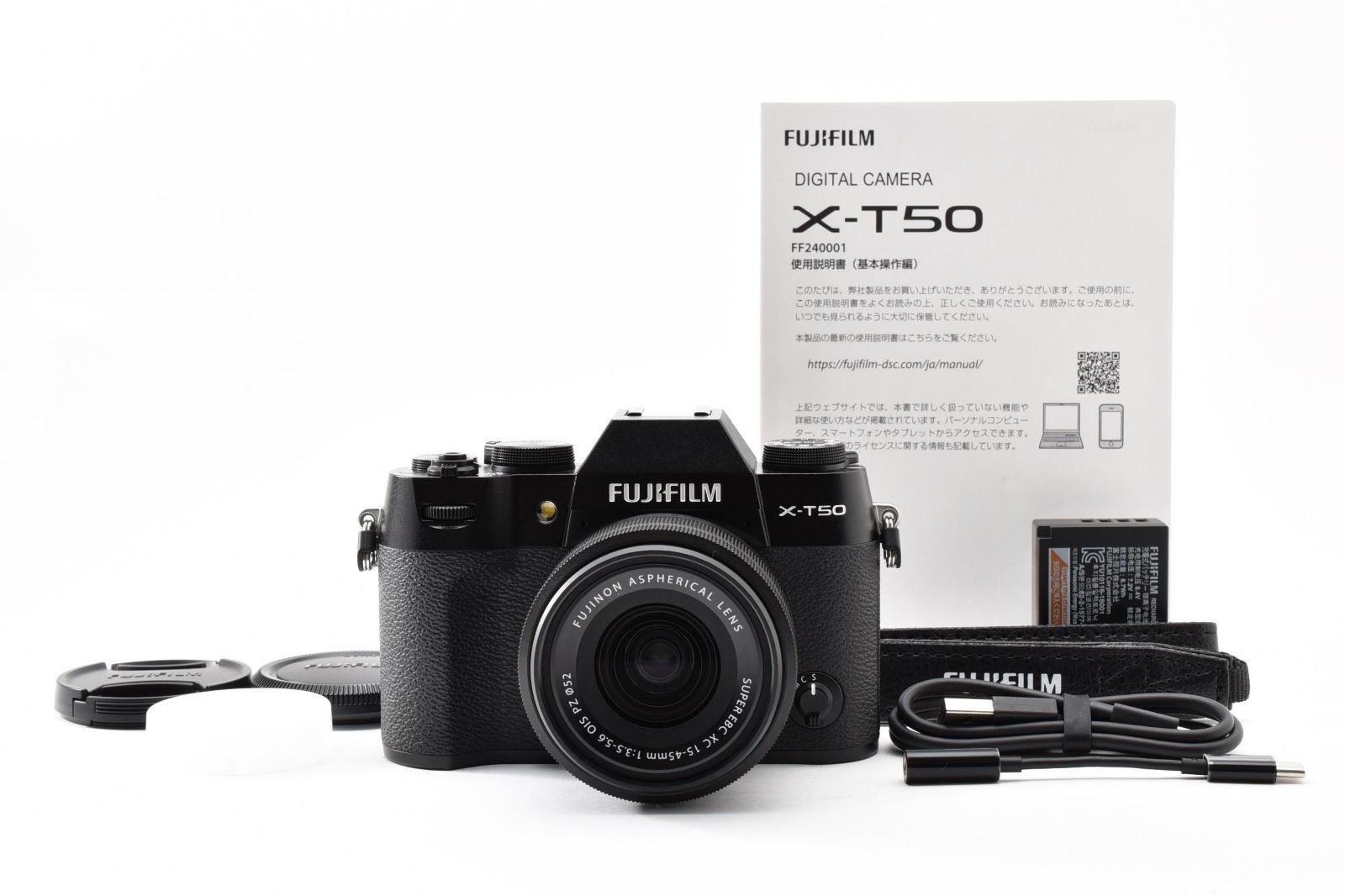シャッター回数4576回！■ほぼ新品■ FUJIFILM X-T50 レンズキット XC15-45 ブラック F X-T50LK-1545-B