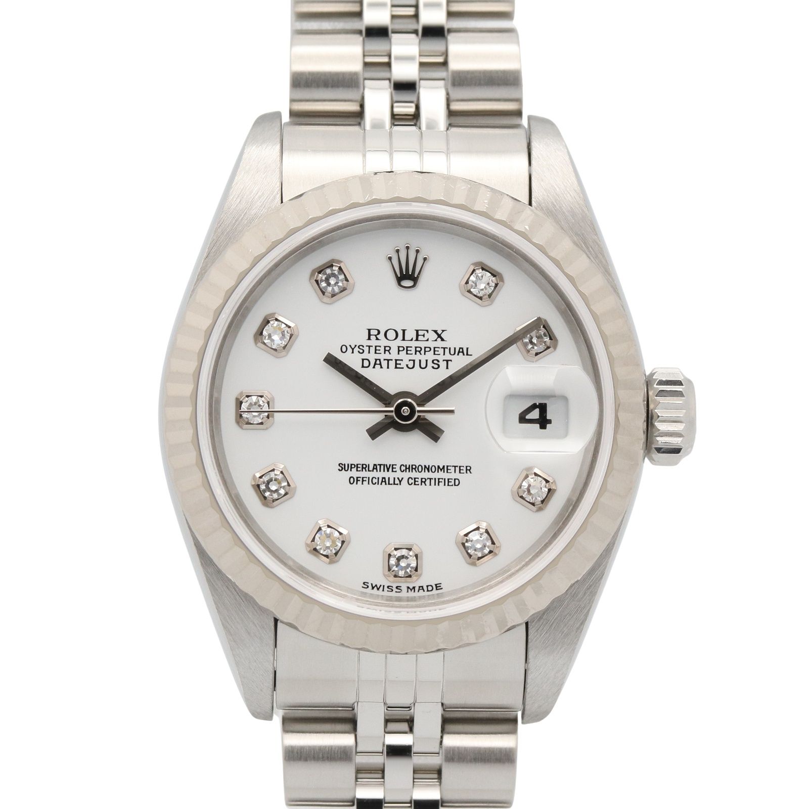 ロレックス ROLEX 腕時計 デイトジャスト 10Pダイヤ Y番 79174G WH/NP K18WG（ホワイトゴールド） ステンレススチール デイトジャスト 10Pダイヤ Y番 レディース Used A