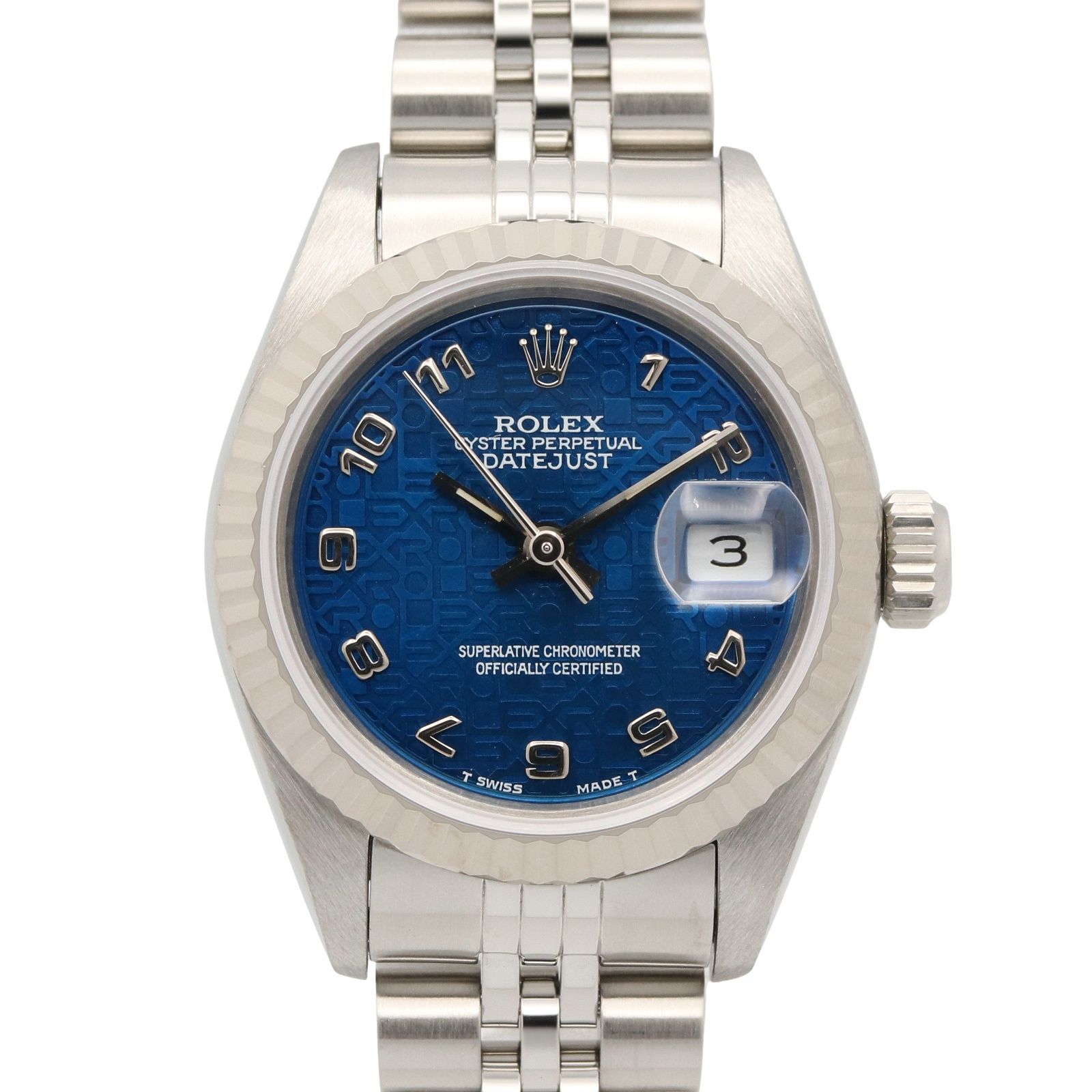ロレックス ROLEX 腕時計 デイトジャスト S番 69174 BL/RO K18WG（ホワイトゴールド） ステンレススチール デイトジャスト S番 レディース Used A