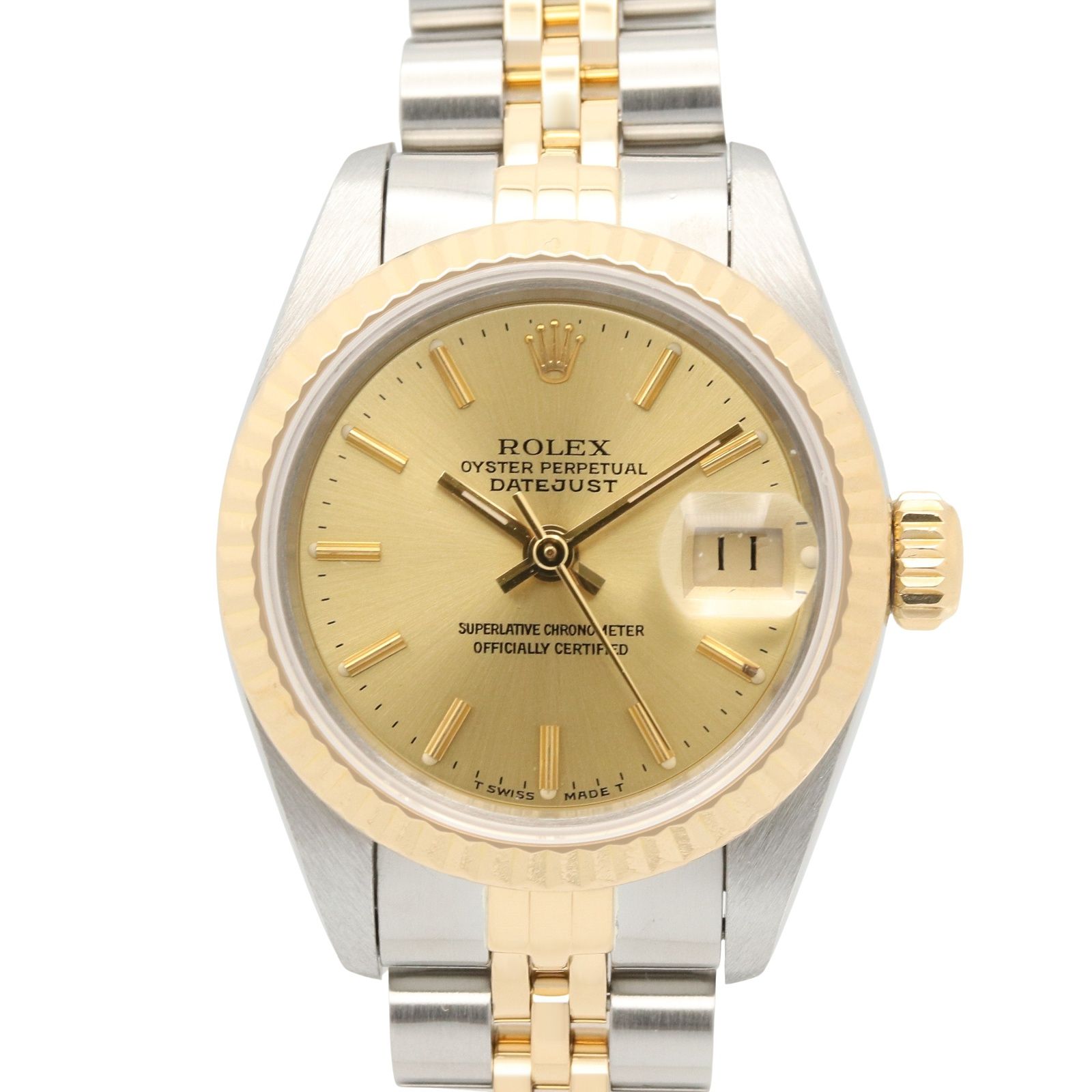 ロレックス ROLEX 腕時計 デイトジャスト E番 69173 CH/BA K18（イエローゴールド） ステンレススチール デイトジャスト E番 レディース Used A