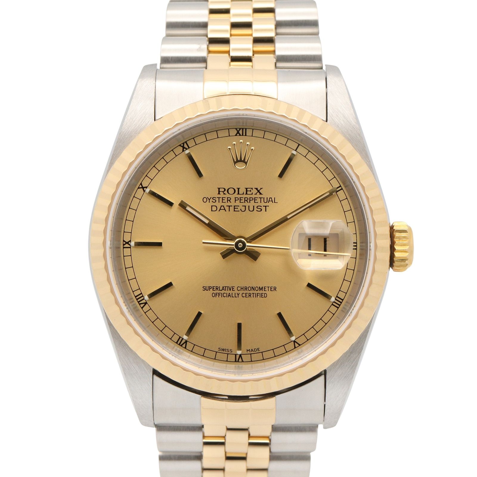 ロレックス ROLEX 腕時計 デイトジャスト Y番 16233 CH/BA K18（イエローゴールド） ステンレススチール デイトジャスト Y番 メンズ Used A