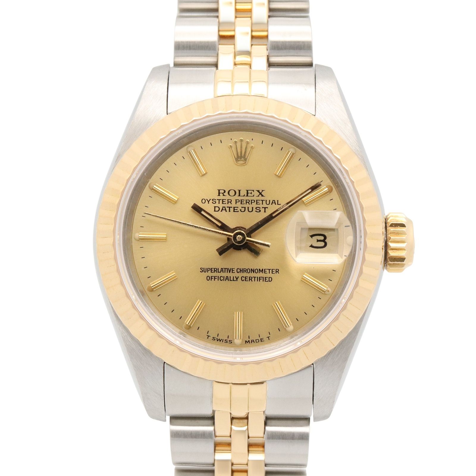 ロレックス ROLEX 腕時計 デイトジャスト R番 69173 CH/BA K18（イエローゴールド） ステンレススチール デイトジャスト R番 レディース Used A