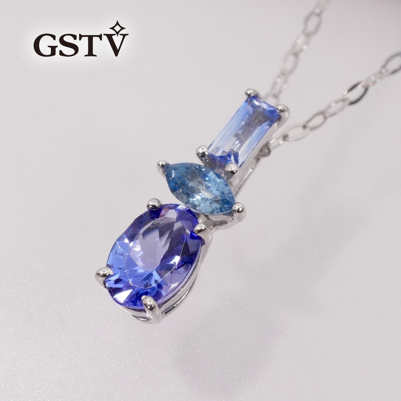 GSTV プラチナ ネックレス タンザナイト サファイア アクア/26-1627 42,770円