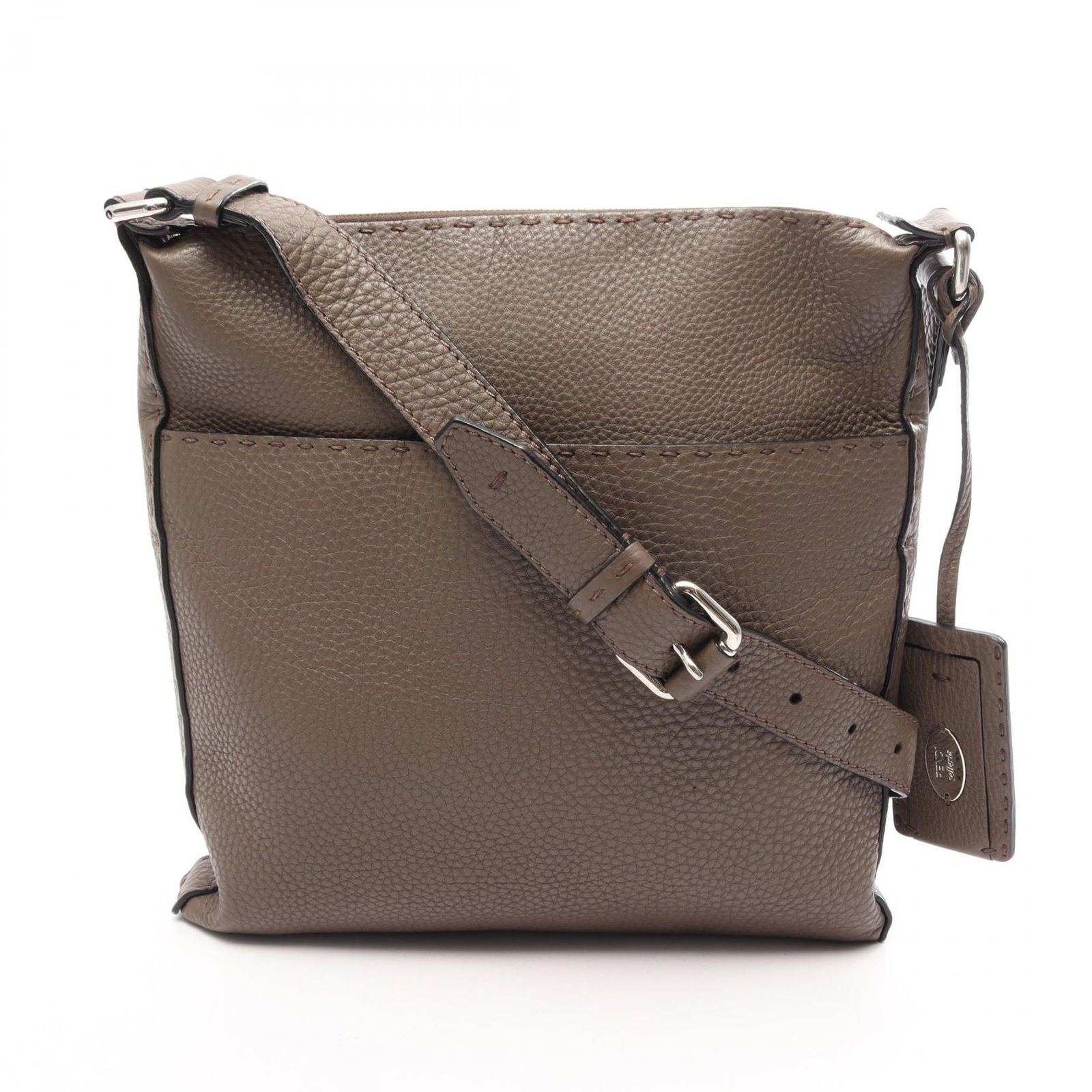 フェンディ FENDI ショルダーバッグ セレリア 7VA320 グレージュ レザー セレリア ショルダーバッグ レディース Used B