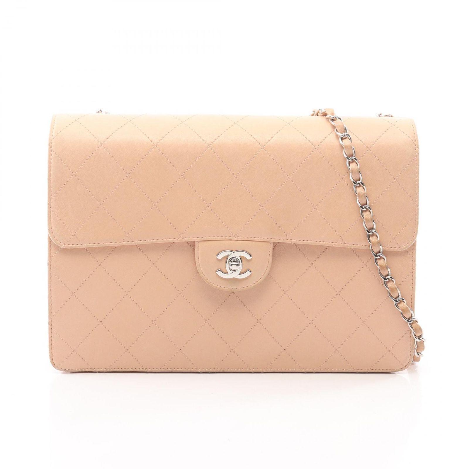 シャネル CHANEL ショルダーバッグ デカマトラッセ チェーンショルダー ベージュ ラムスキン（羊革） デカマトラッセ チェーンショルダー レディース Used B 220,900円