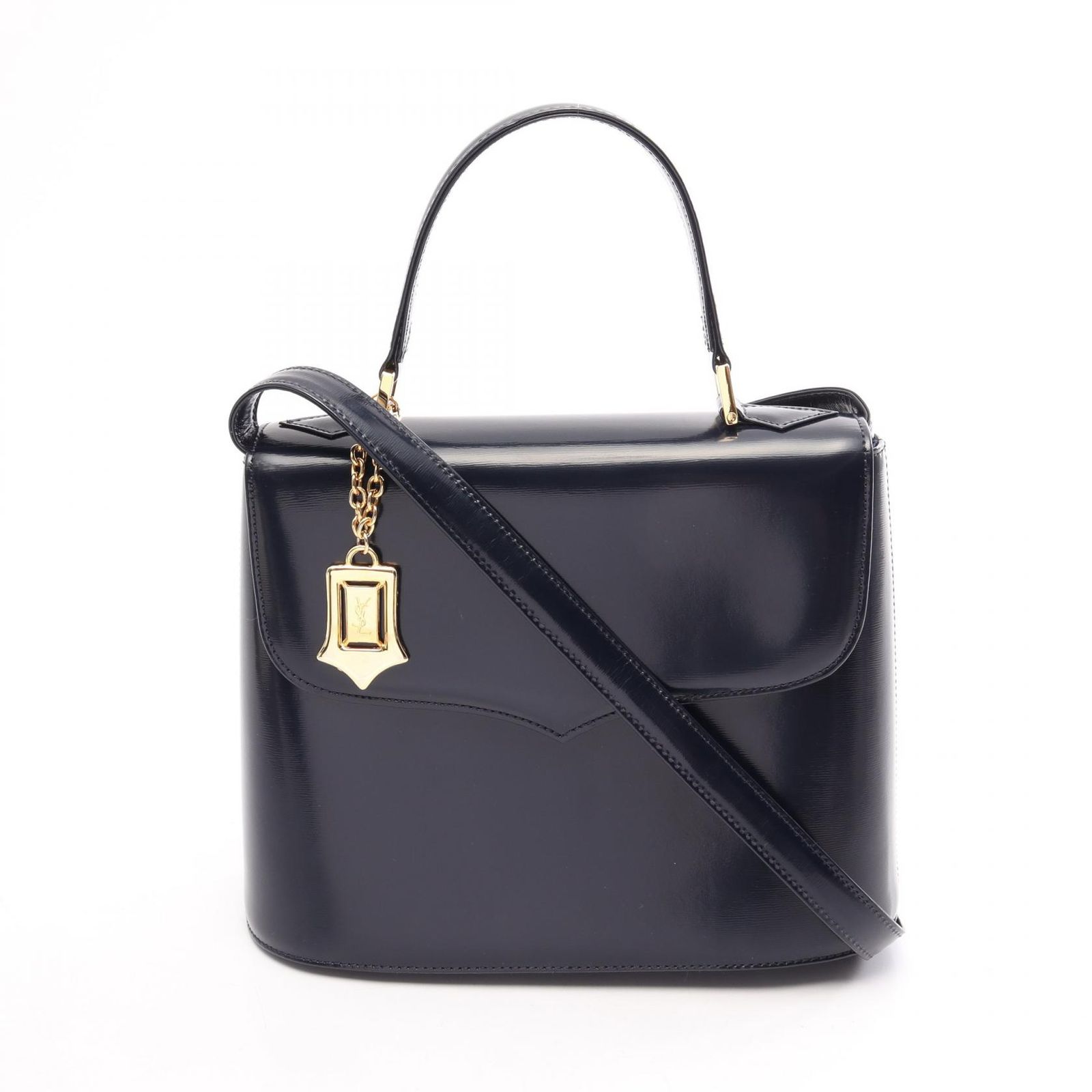 イヴ・サンローラン YVES SAINT LAURENT ハンドバッグ 2WAY ネイビー レザー 2wayハンド レディース Used A 50,880円
