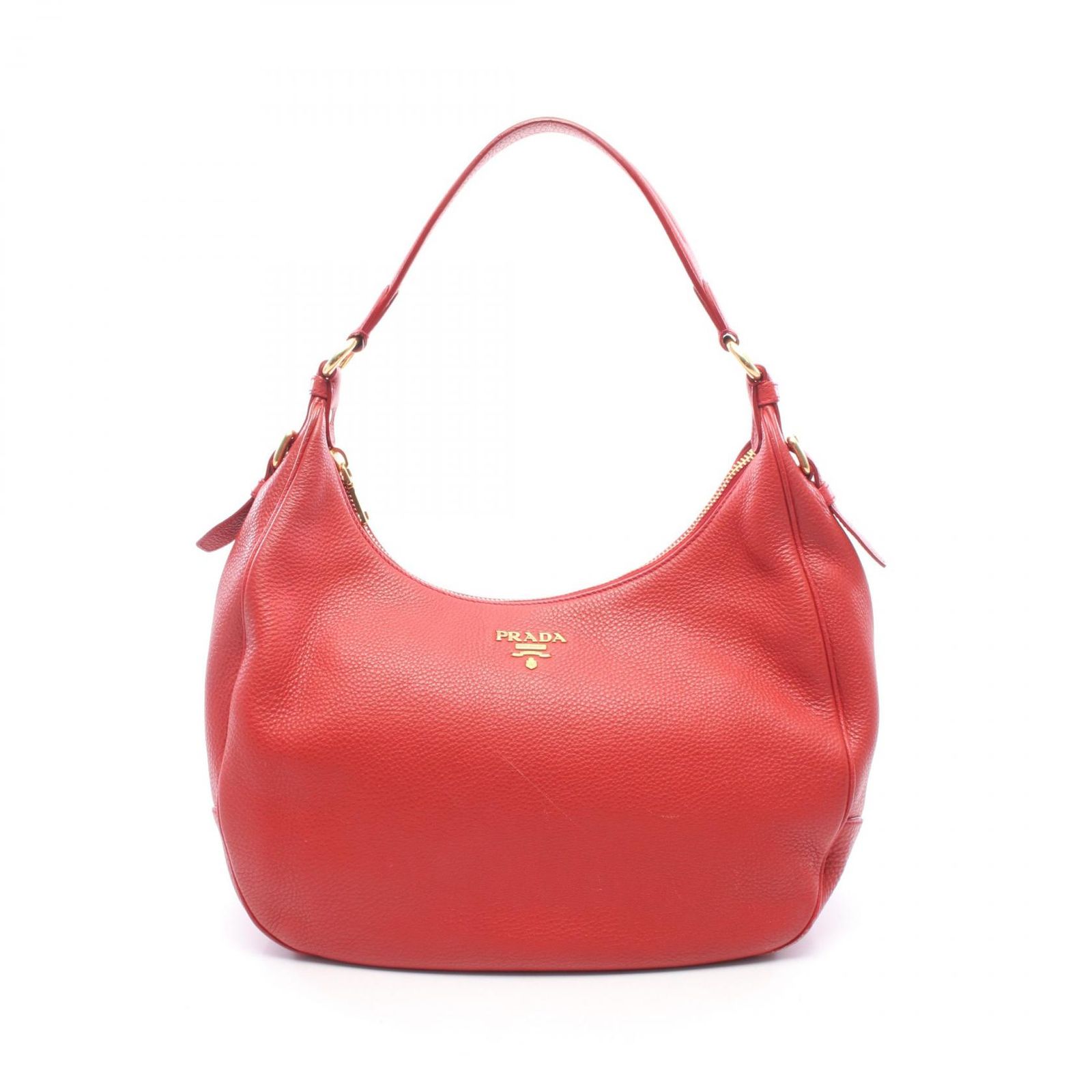 プラダ PRADA ショルダーバッグ VIT.DAINO B4311M レッド レザー メタルロゴ ワンショルダーバッグ レディース Used B