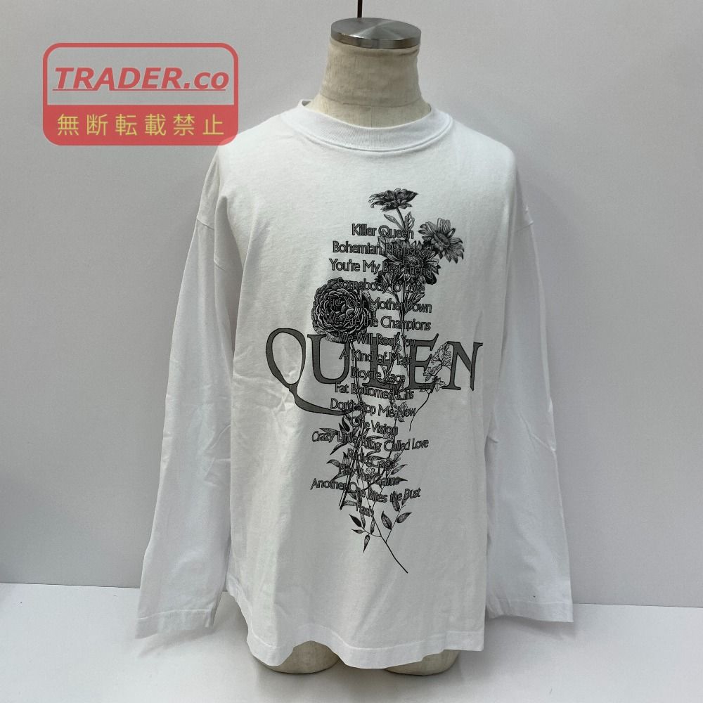 04w7614▽※【中古】Johnbull ジョンブル Tシャツ QUEEN JT251C37 ロングスリーブTシャツ SONG TITLE 長袖Ｔシャツ ホワイト Mサイズ【八王子店】