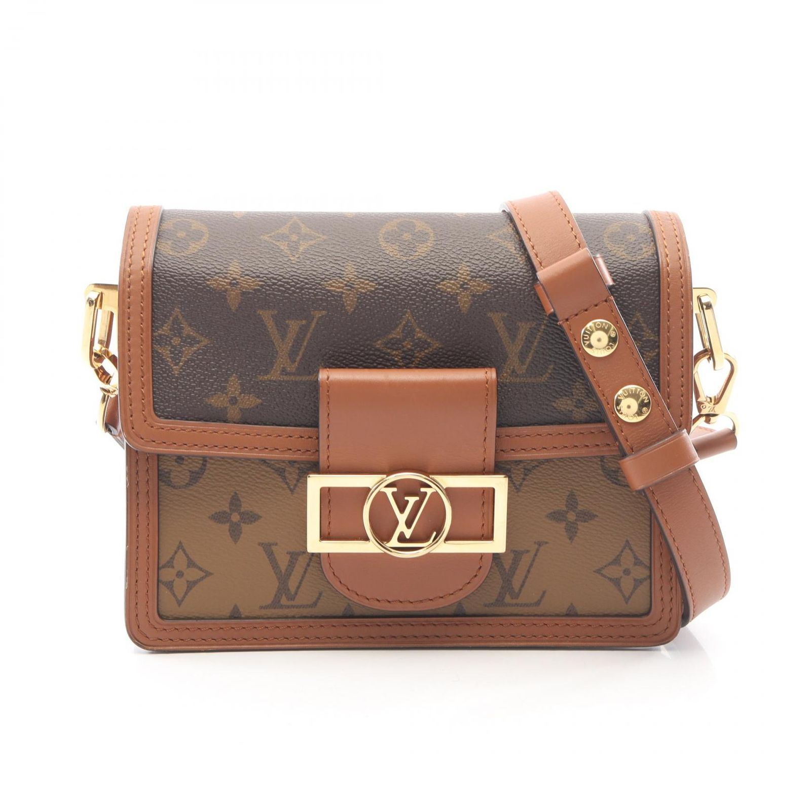 ルイ・ヴィトン LOUIS VUITTON ショルダーバッグ ドーフィーヌ MINI モノグラムリバース M44580 PVCコーティングキャンバス レザー ドーフィーヌMINI レディース Used A