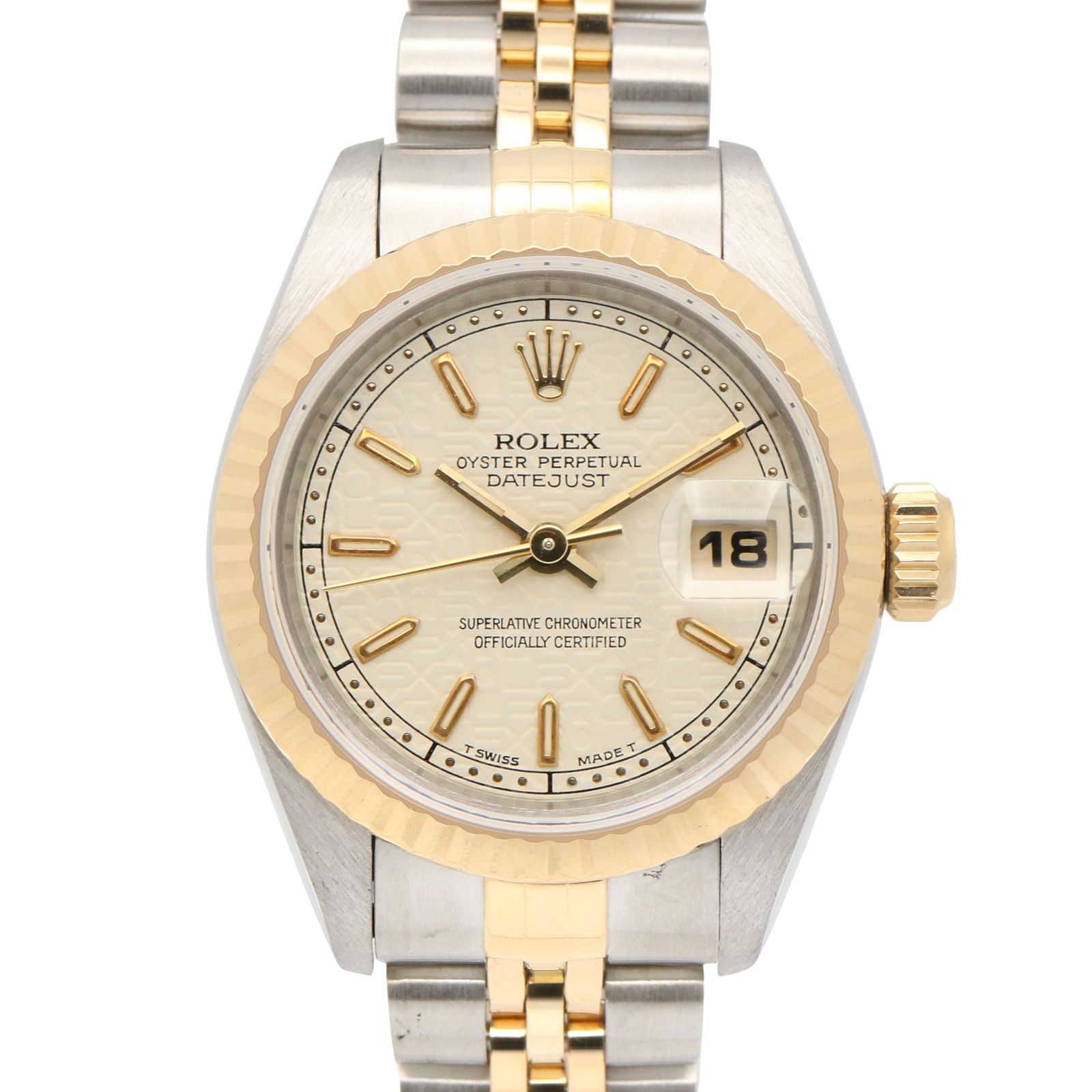 ロレックス ROLEX 腕時計 デイトジャスト T番 69173 アイボリー/コン/BA K18（イエローゴールド） ステンレススチール デイトジャスト T番 レディース Used A