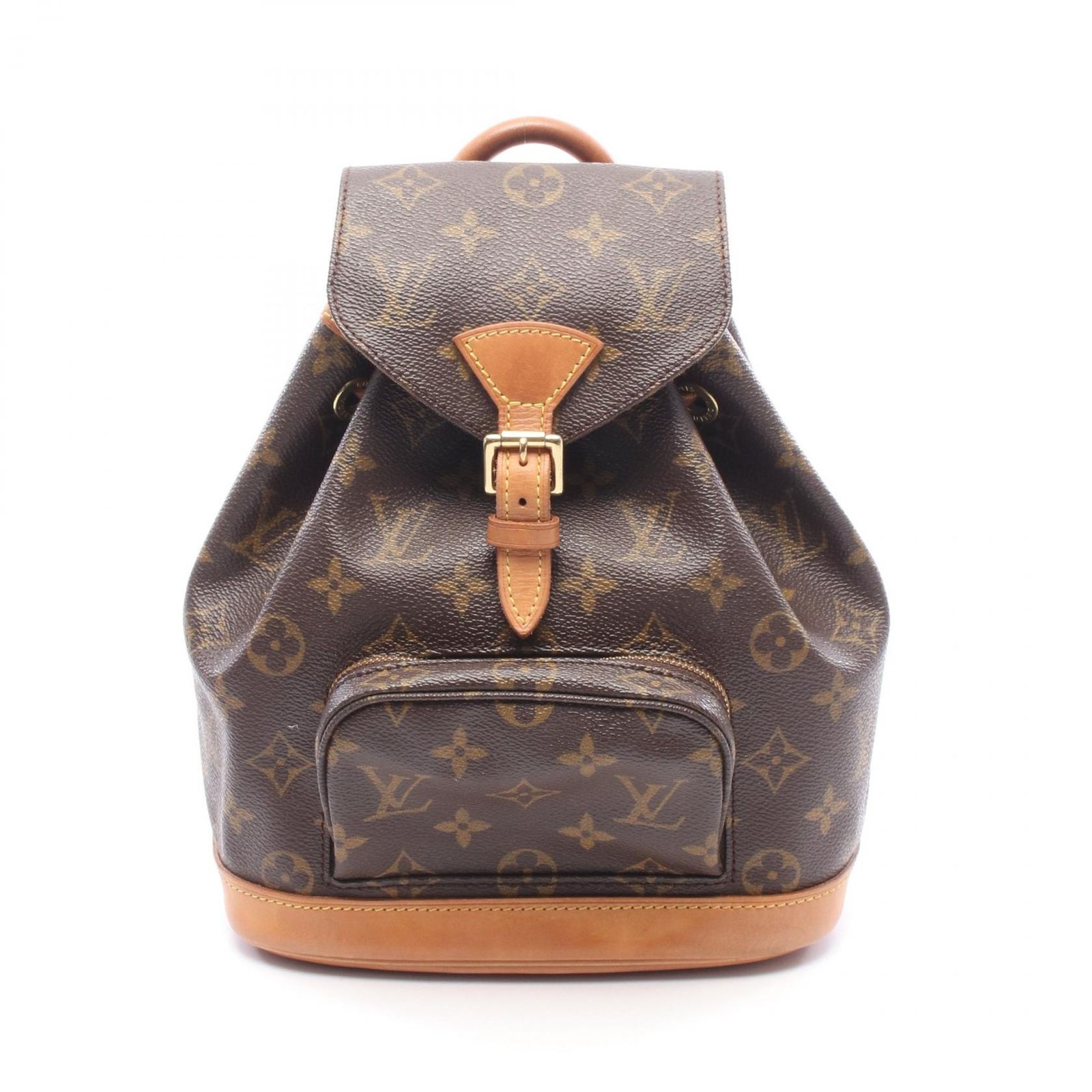 ルイ・ヴィトン LOUIS VUITTON リュックサック バックパック ミニモンスリ M51137 PVCコーティングキャンバス レザー ミニ・モンスリ レディース Used B