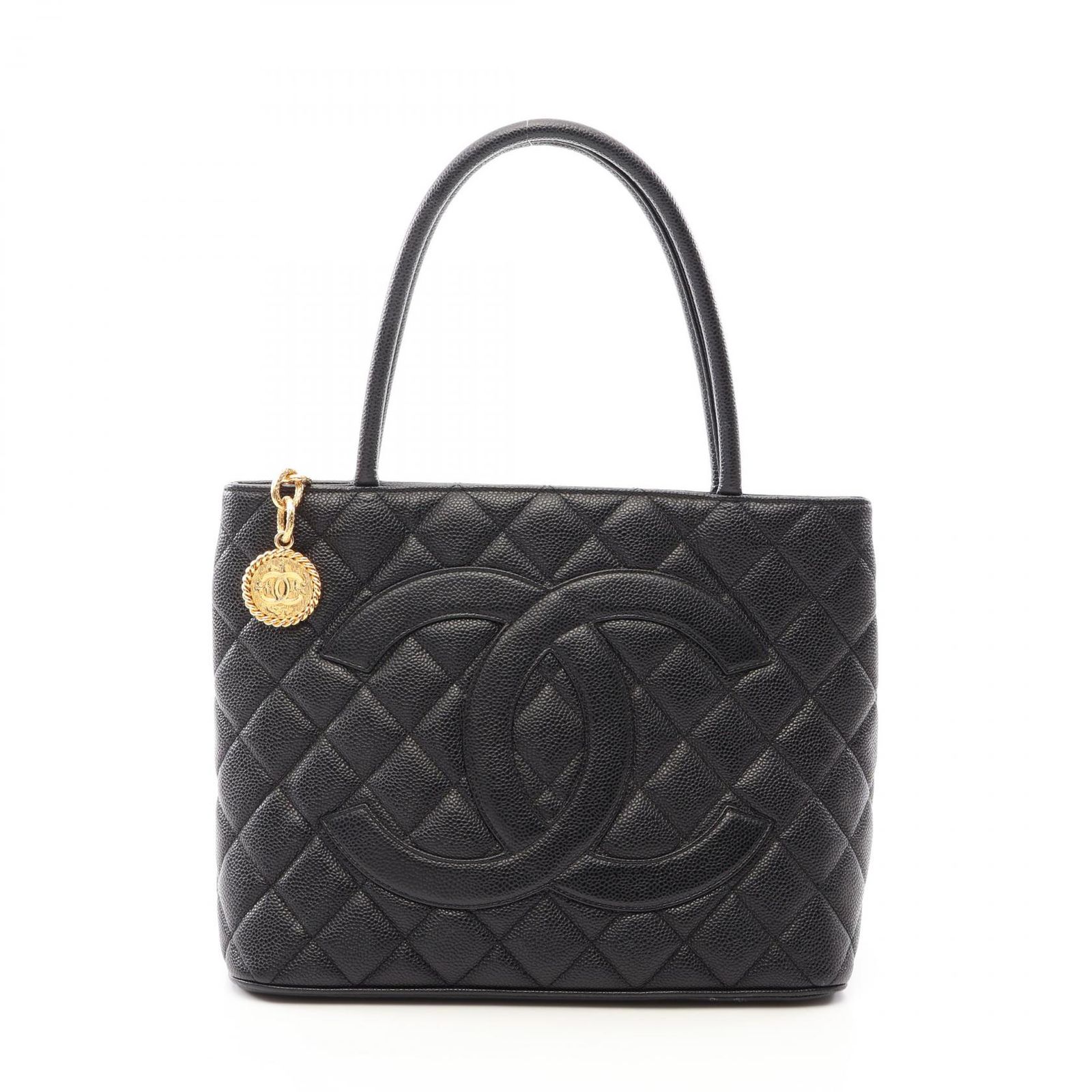 シャネル CHANEL トートバッグ 復刻トート A01804 ブラック キャビアスキン(グレインドカーフ) 復刻トート レディース Used A