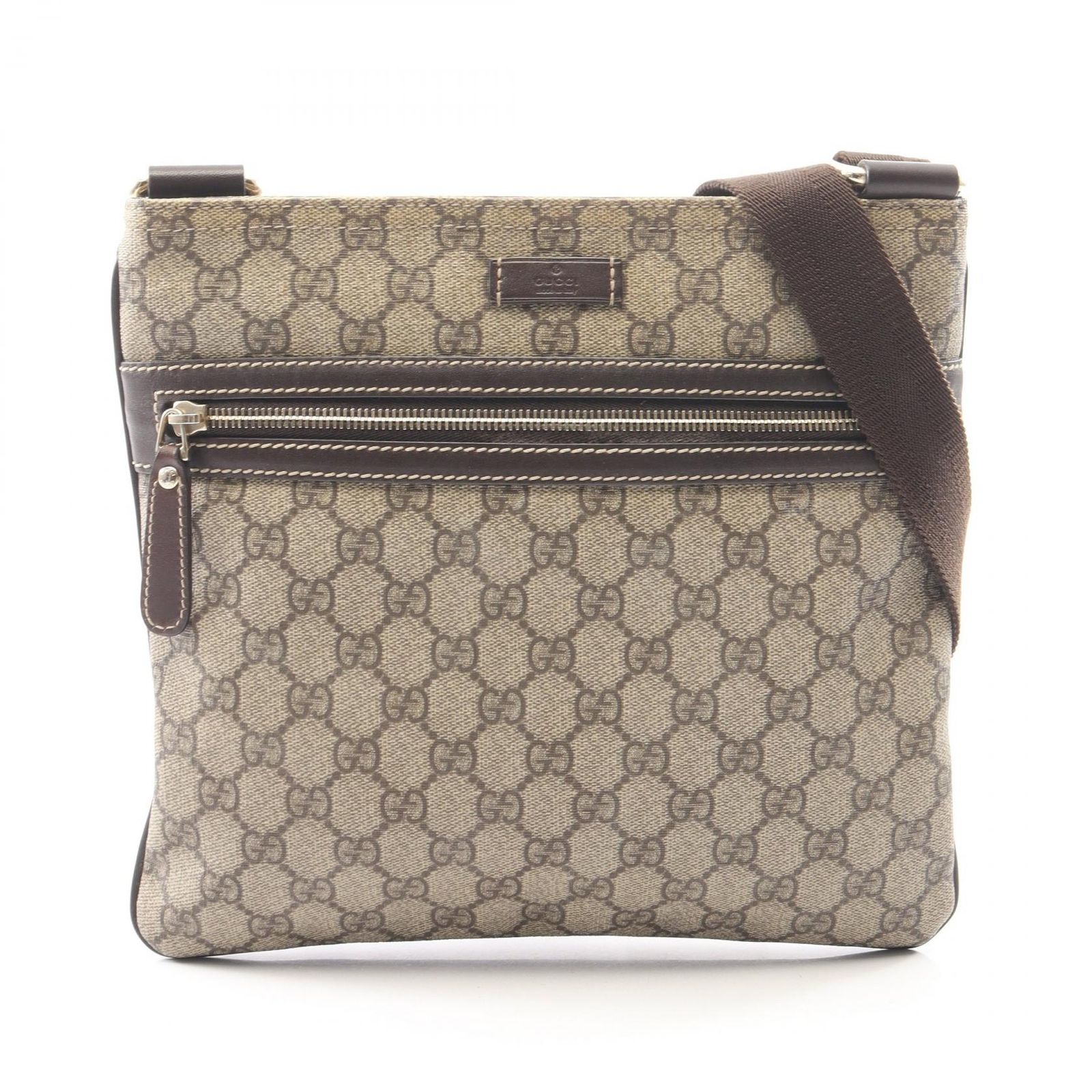 グッチ GUCCI ショルダーバッグ GGスプリーム 295257 ベージュ/ブラウン PVCコーティングキャンバス レザー GGスプリーム ショルダーバッグ レディース Used B