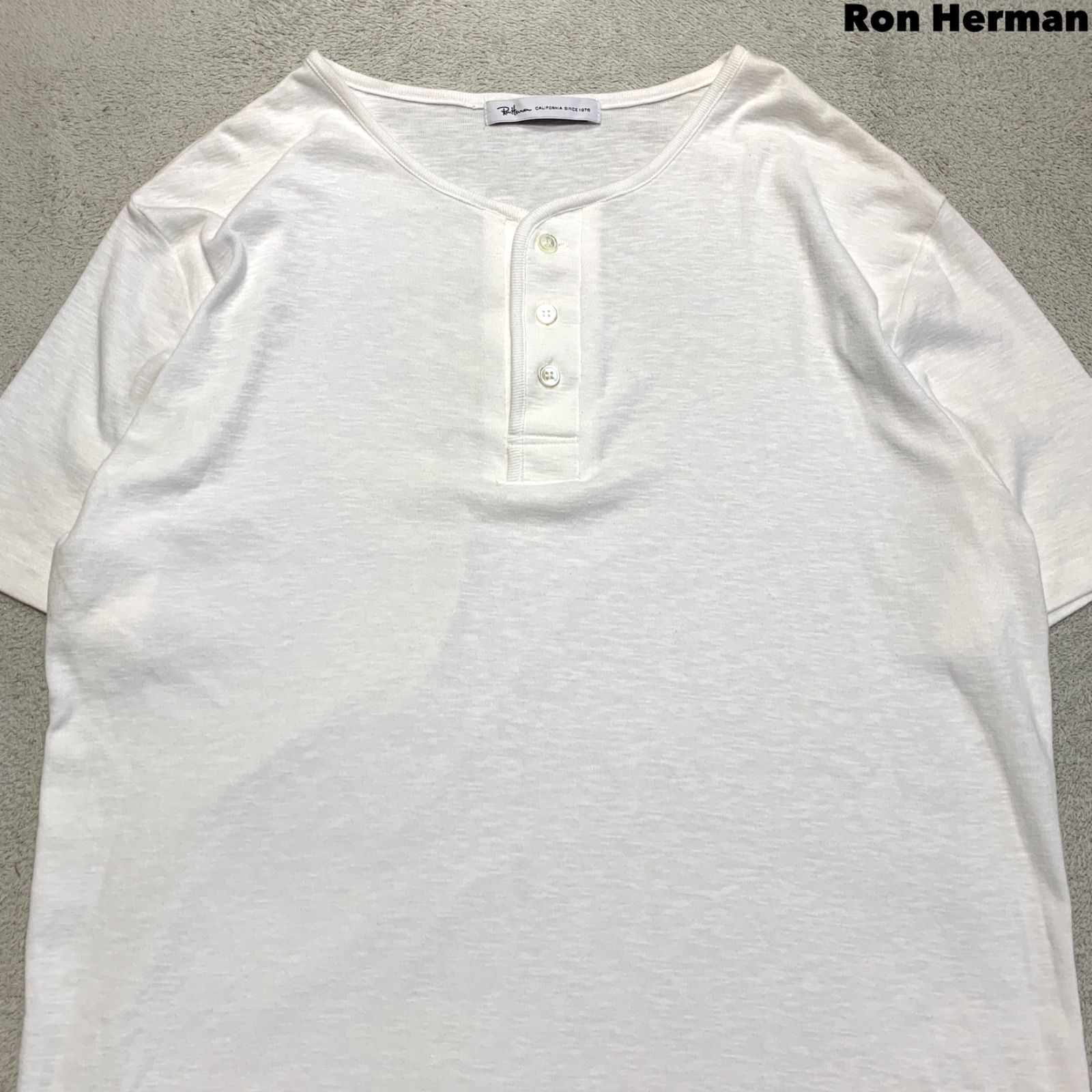 Ron Herman ヘンリーネックTシャツ ショートスリーブTシャツ 半袖カットソー Lサイズ ホワイト 白 ロンハーマン 6,390円