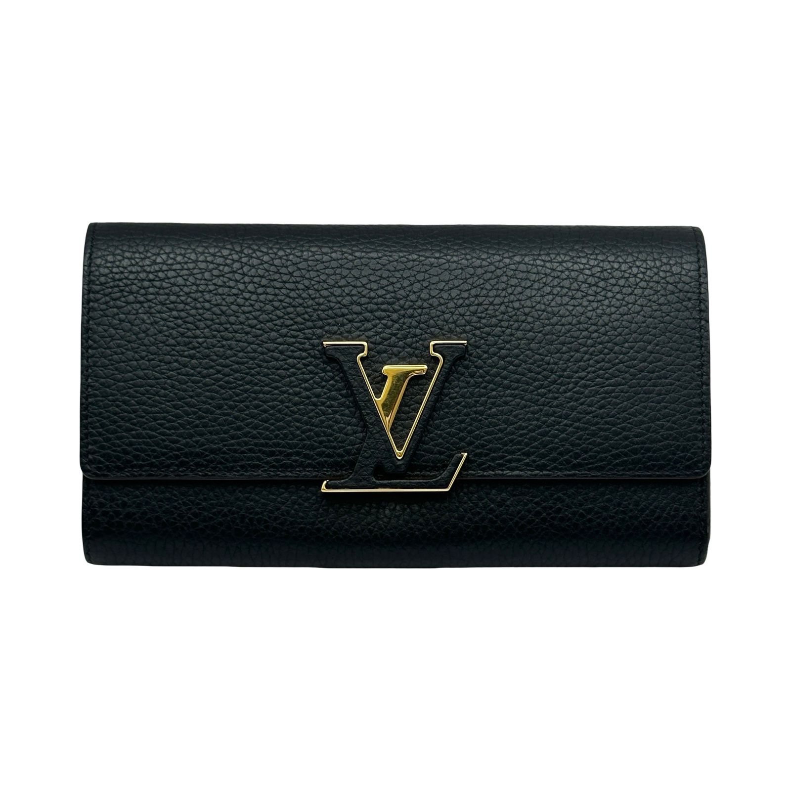 ルイ・ヴィトン LOUIS VUITTON ポルトフォイユ・カプシーヌ M61248 ノワール トリヨンレザー レディース 長財布 45,000円