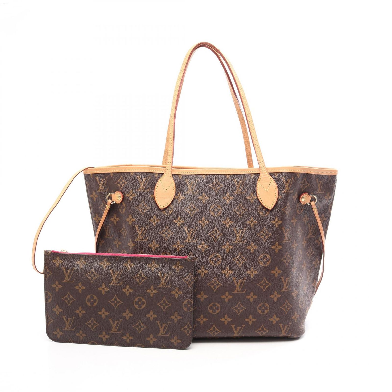 ルイ・ヴィトン LOUIS VUITTON トートバッグ ネヴァーフルMM M41178 ピヴォワンヌ PVCコーティングキャンバス レザー ネヴァーフルMM レディース Used A