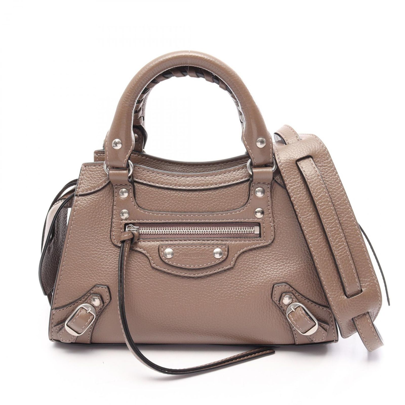 バレンシアガ BALENCIAGA ハンドバッグ NEO CLASS CITY MINI ネオ クラシック シティ ミニ 2WAY 638524 グレージュ レザー ネオ クラシック シティ ミニ レディース Used A