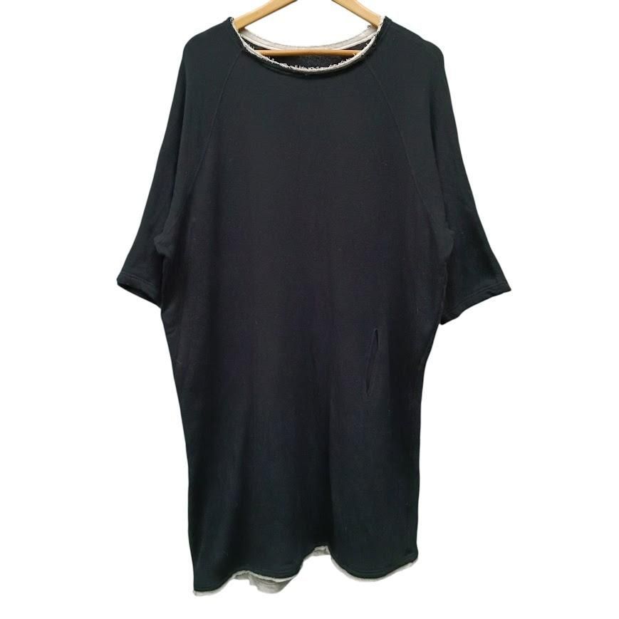Ys ワイズ Yohji Yamamoto ヨウジヤマモト レイヤード ラグランカットソーワンピース YL-T27-054 ブラック系 コットン サイズ2 G00260 6,408円