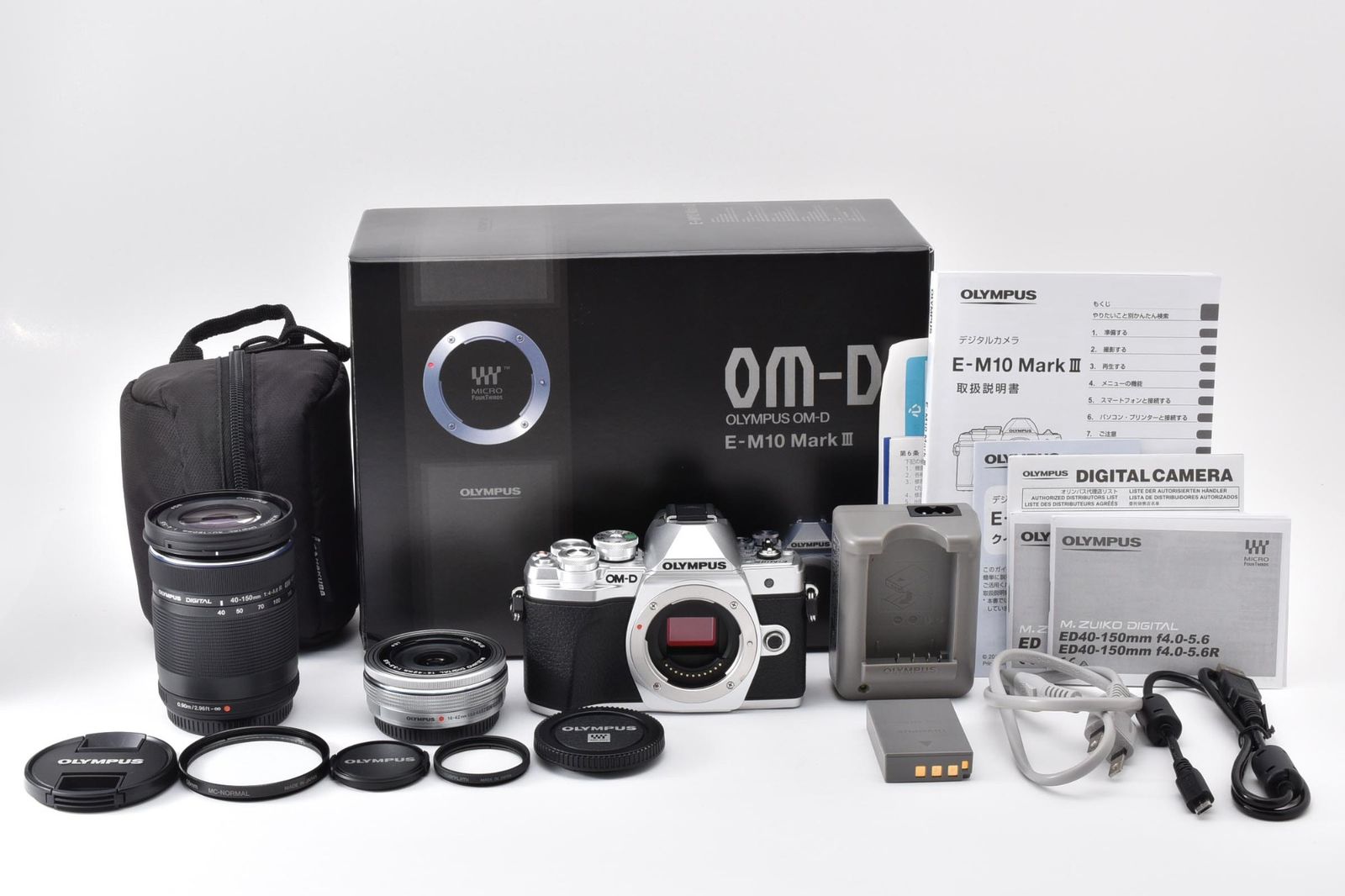 ★極上美品★OLYMPUS オリンパス OM-D E-M10 Mark III レンズキット カメラ＜ショット数480枚＞★E7K #49 42,000円