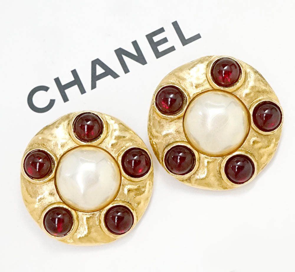 シャネル CHANEL イヤリング ゴールド グリポワ フェイクパール 保存箱 【極美品】