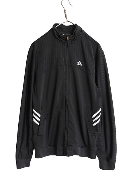 00s アディダス フルジップ トラック ジャケット レディース XL メンズ M 程/ ジャージ ジャンパー ブルゾン 3ライン パフォーマンス 黒 白 7,144円
