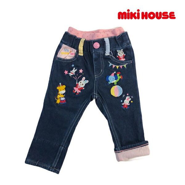 【正規店】【新品】●40％OFFセール●ミキハウス正規販売店/ミキハウス　mikihouse　刺繍ストレッチデニムパンツ(110cm・120cm）子ども服 お出かけ 長ズボン アウトレット セール