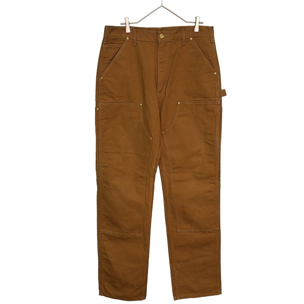 USA製 Carhartt カーハート ダック ダブルニー ペインターパンツ ブラウン(メンズ W34 L36)中古 古着 Y7544