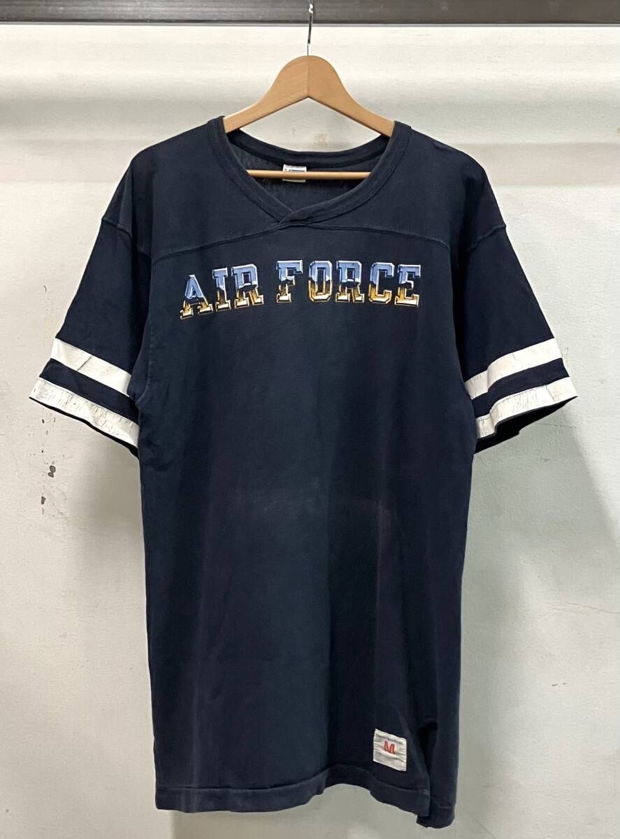 Champion チャンピオン フットボールTシャツ 半袖Tシャツ サイズM ネイビー USA製 70’s バータグ AIR FORCE