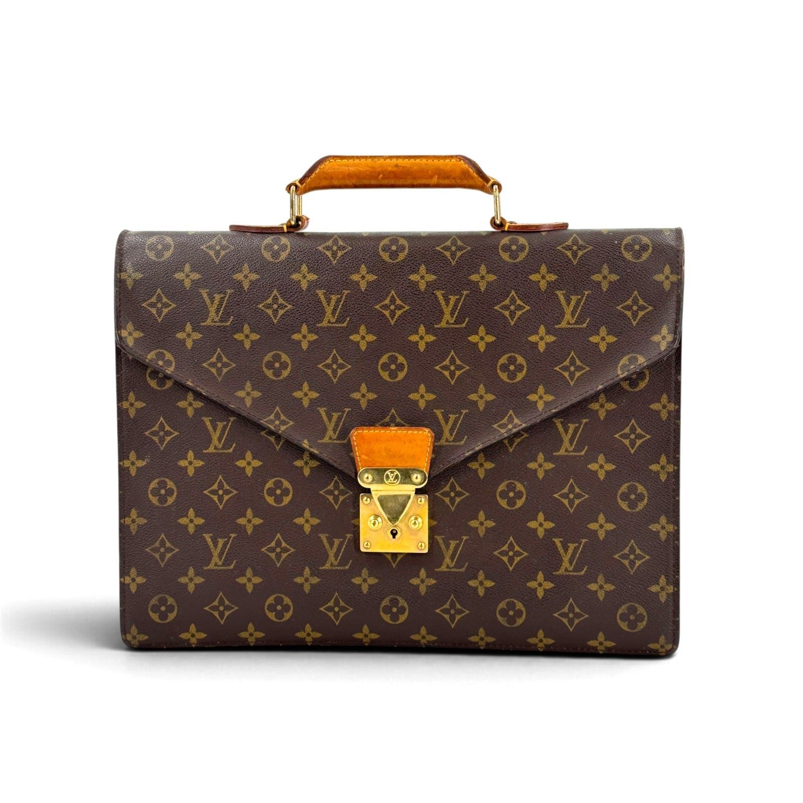 LOUIS VUITTON セルヴィエット・コンセイエ モノグラムキャンバス ブラウン ブリーフケース M53331