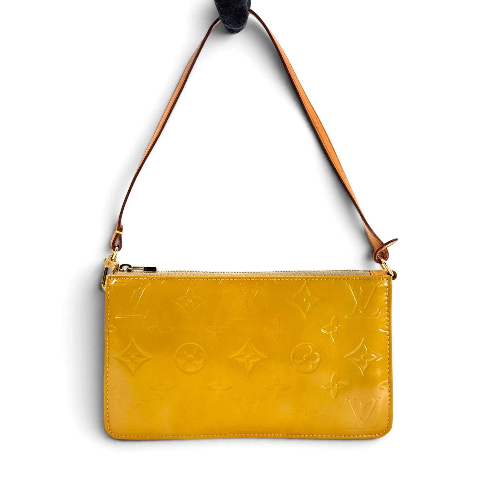 LOUIS VUITTON レキシントン モノグラム・ヴェルニ イエロー M91058 ポーチ