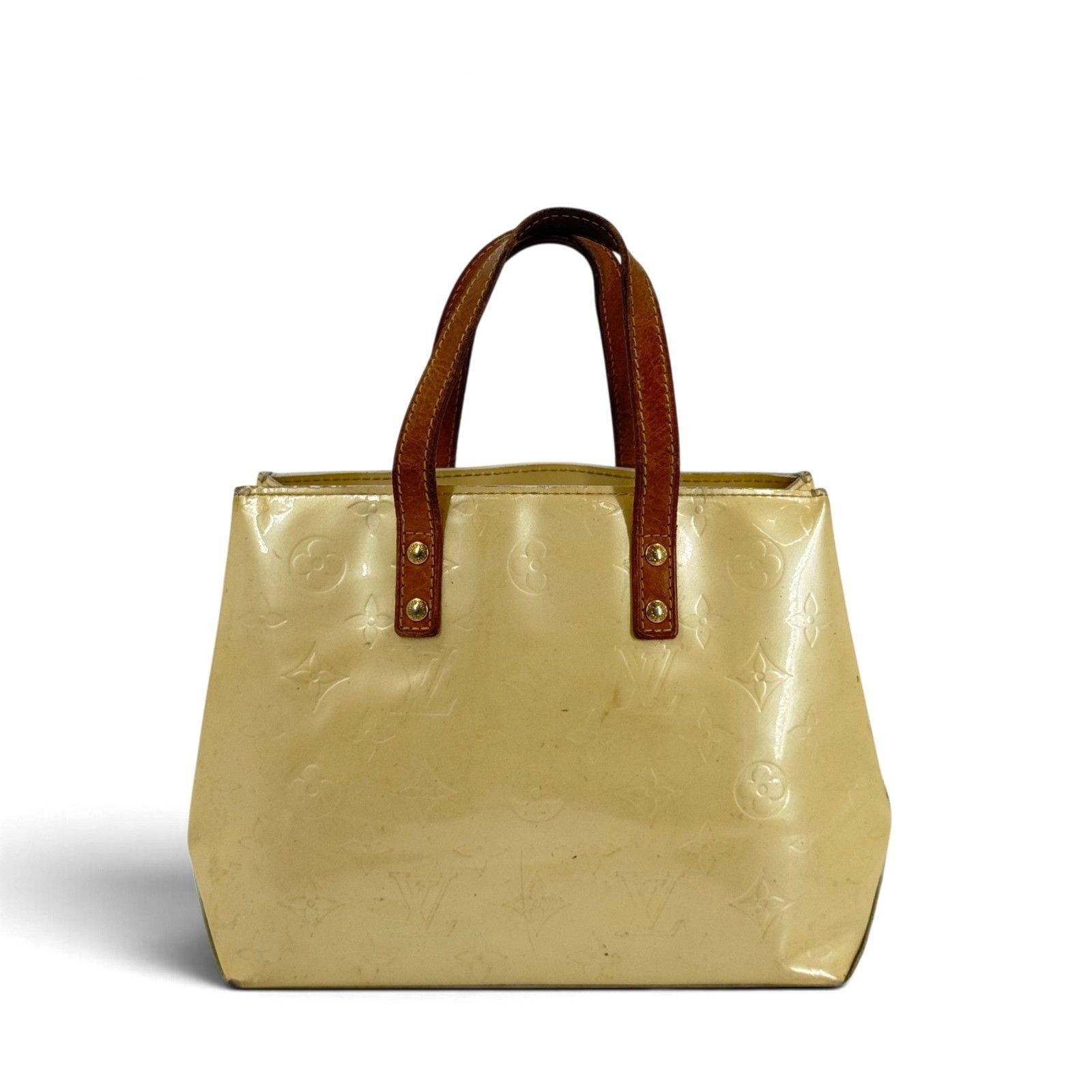 LOUIS VUITTON リードPM モノグラム・ヴェルニ パテントベージュ トートバッグ M91336