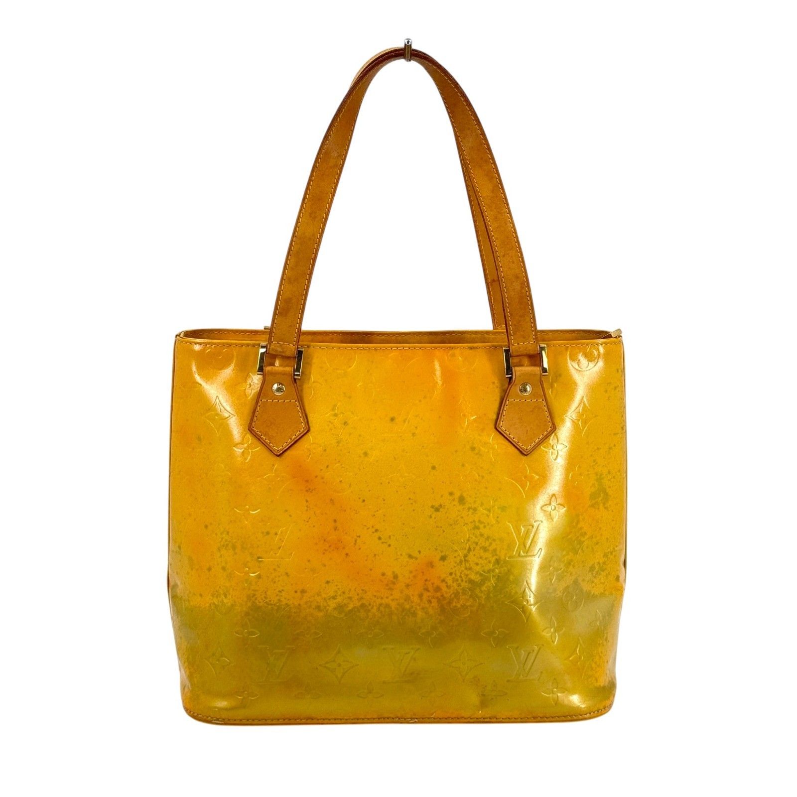 LOUIS VUITTON アベニュー モノグラム・ヴェルニ パテント イエロー トートバッグ M91008
