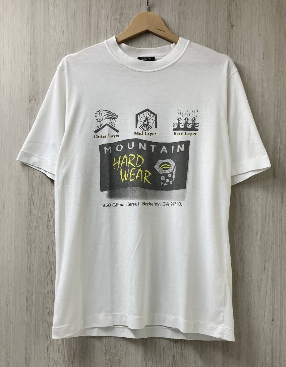 MOUNTAIN HARDWEAR マウンテンハードウェア 古着 90s ヴィンテージ クルーネック 半袖Tシャツ サイズM ホワイト 日本製