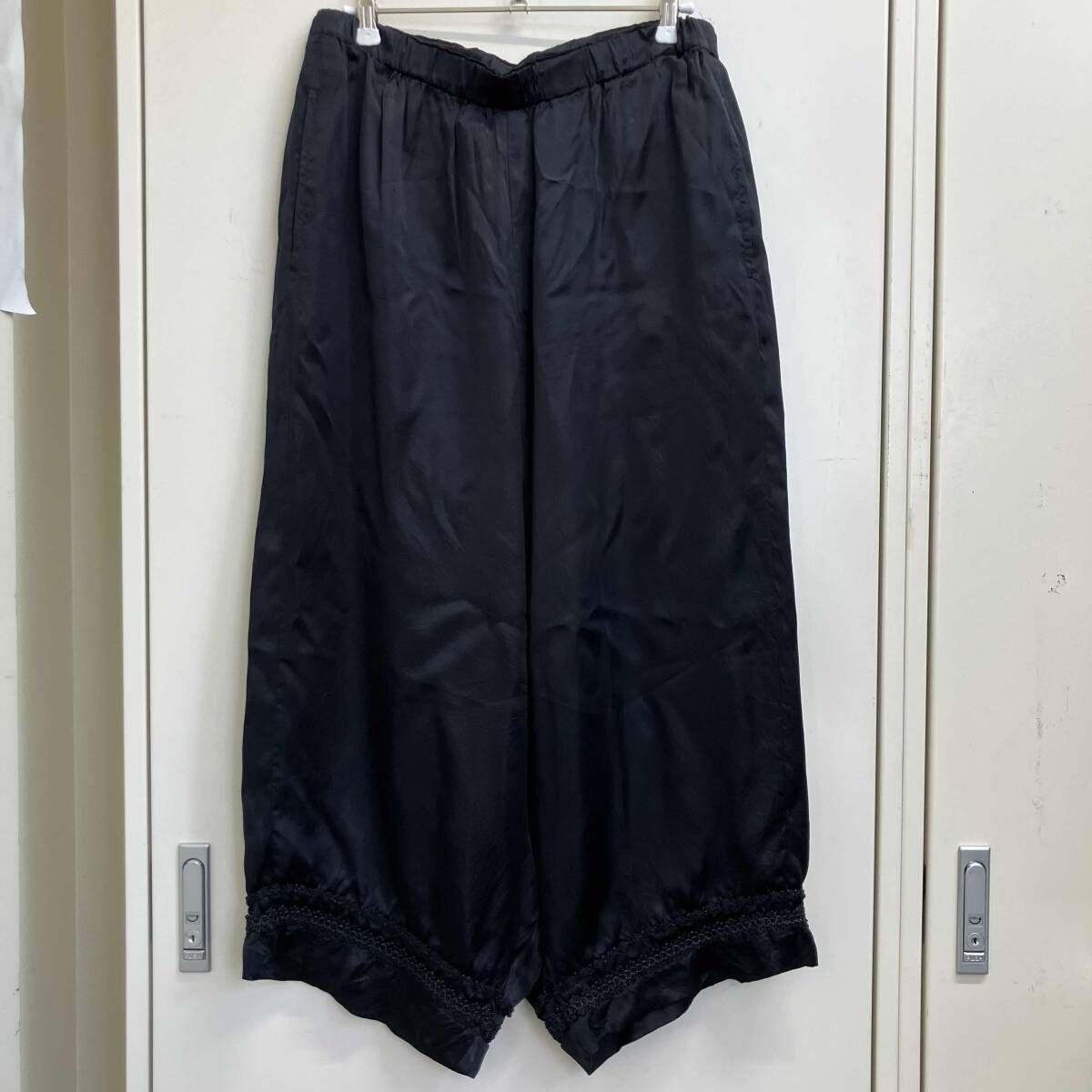 05AW archive COMME des GARCONS パンツ 裾レースキュプラサルエルパンツ L ブラック GP-P104 コムデギャルソン