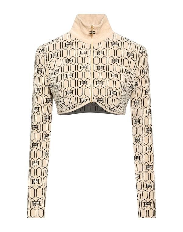 エリザベッタフランキ レディース アウター カーディガン ファスナー付きニット ELISABETTA FRANCHI Beige ベージュ 56,880円