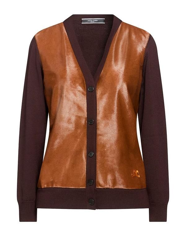 ヤコブ コーエン レディース アウター カーディガン JACOB COH Ё N Brown ブラウン