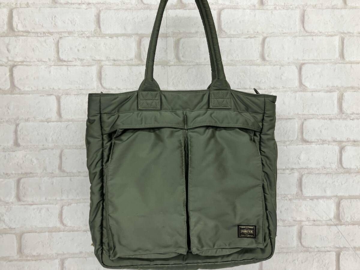 PORTER TANKER 2way トートバッグ ポーター ショルダーバッグ A4 グリーン