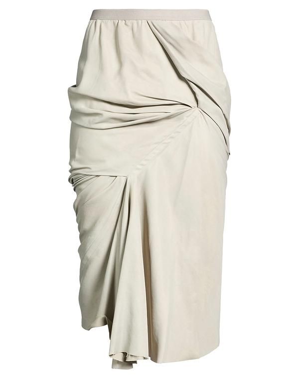 リックオウエンス レディース ボトムスカート RICK OWENS Light Gray グレー