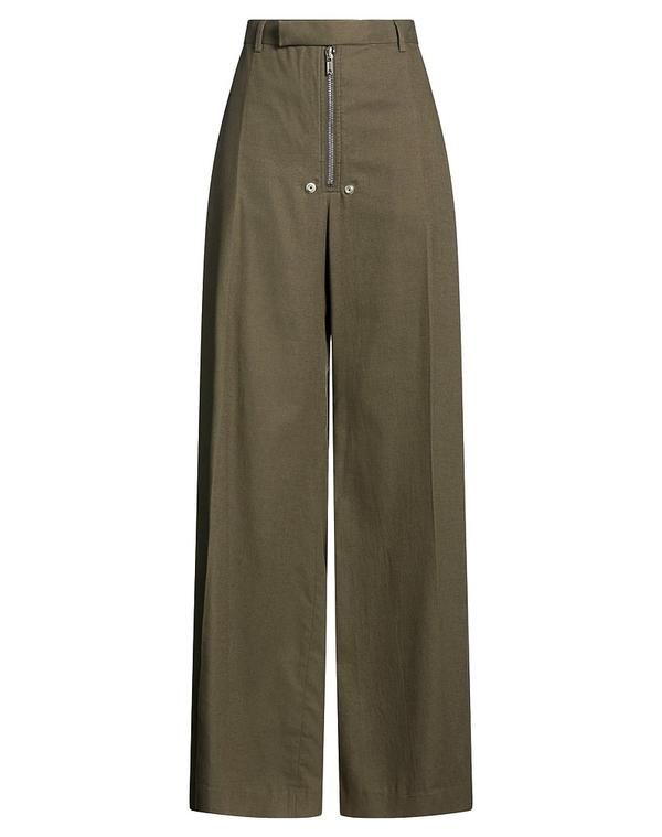リックオウエンス レディース ボトムス カジュアルパンツ ワイドパンツ RICK OWENS Military Green グリーン