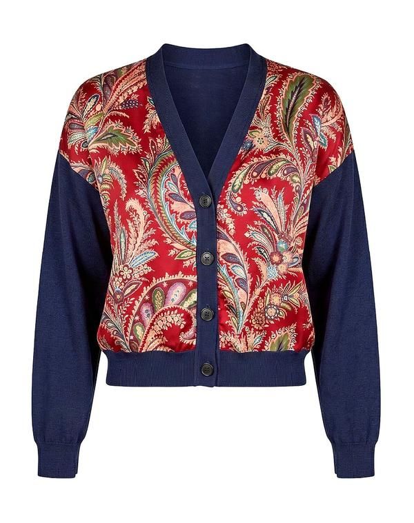 エトロ レディース アウター カーディガン ETRO Navy ネイビー