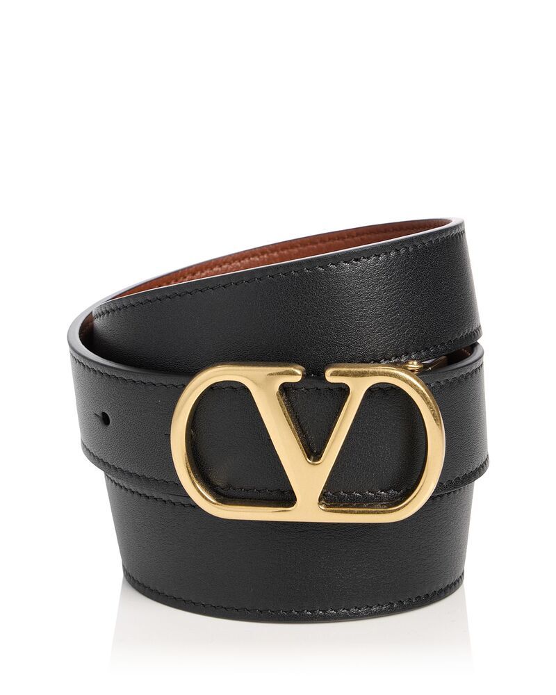 ヴァレンティノ メンズ シューズ レザー ロゴ Valentino Garavani Mens VLogo Reversibleather Belt Black ブラック