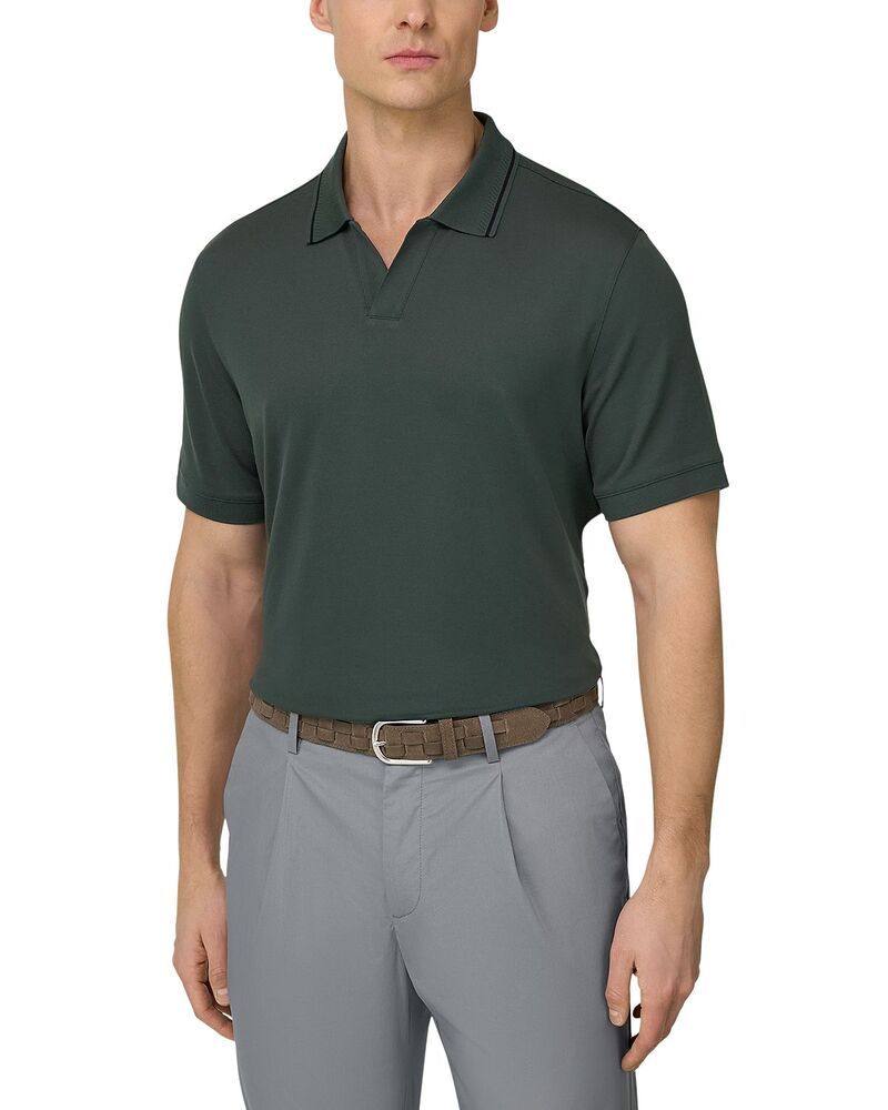 ボッジミラノ メンズ トップス ポロシャツ Boggi Milano High Performance Piqu Polo Shirt with S Caf Yarn Green グリーン