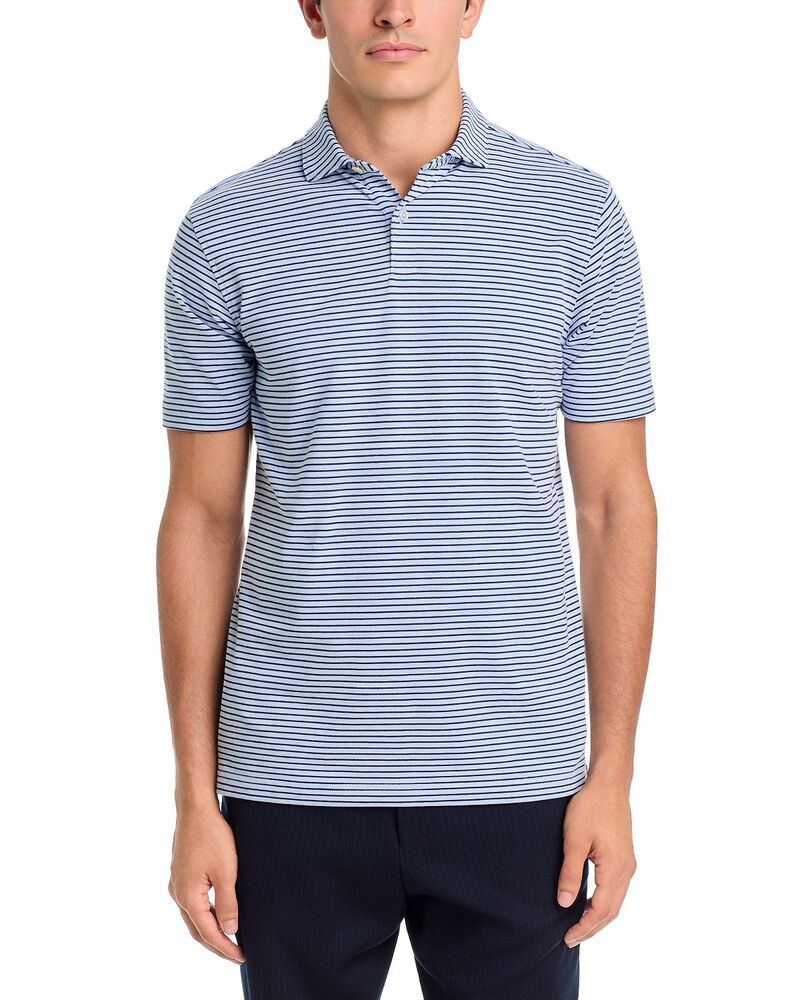 ピーター・ミラー メンズ トップス ポロシャツ コットン Peter Millar Albatrosstripe Cotton Blend Polo Shirt Dusk Blue ブルー