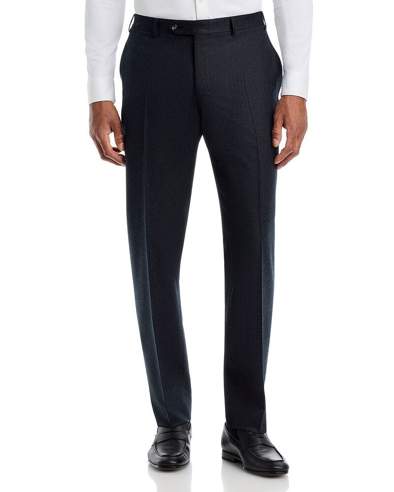 カナーリ メンズ ボトムス カジュアルパンツ レギュラーフィット キャップ Canali Capri Regular Fit Flat Front Flannel Trousers Charcoal 97,240円