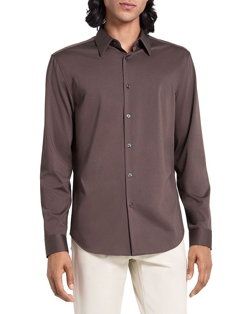 セオリー メンズ トップス シャツ ニット Theory Sylvain Shirt in Structure Knit Classic Brown ブラウン