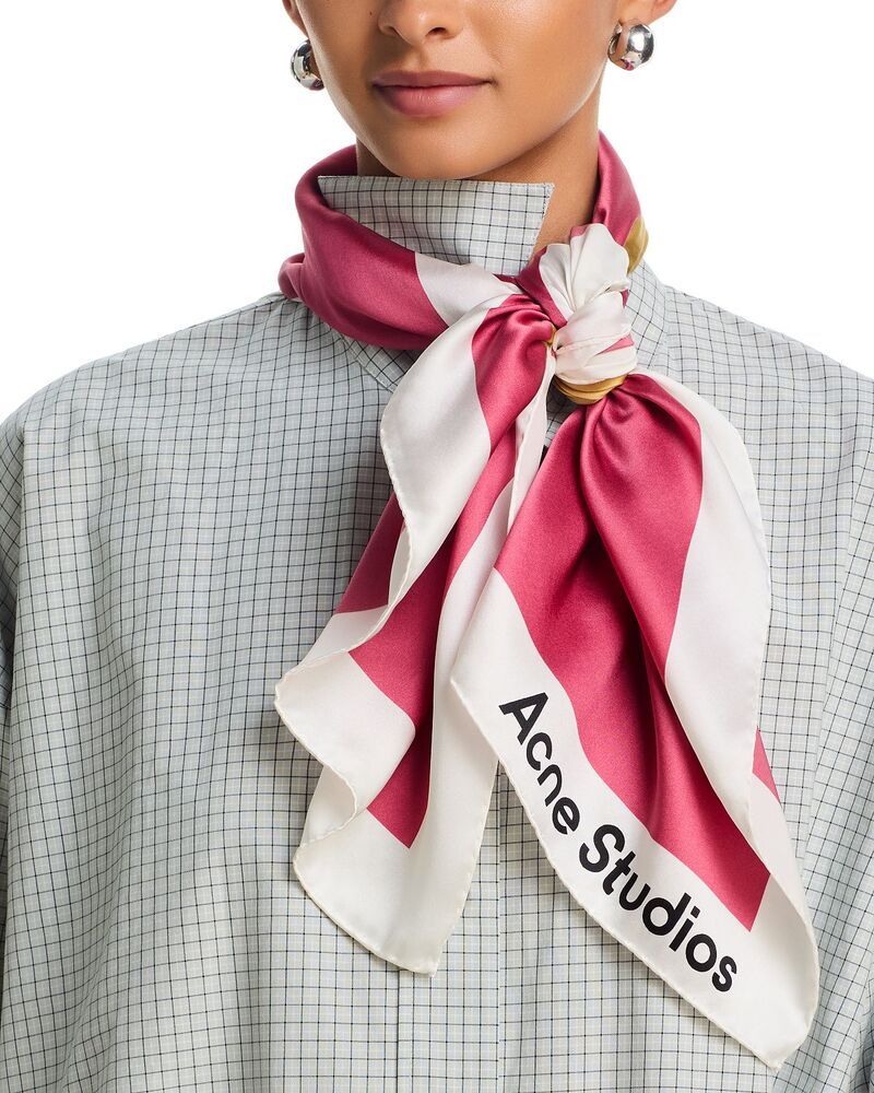 アクネ ストゥディオズ レディース アクセサリー マフラー・ストール・スカーフ シルク Acne Studios Yellow Rose Silk Scarf Old Pink ピンク