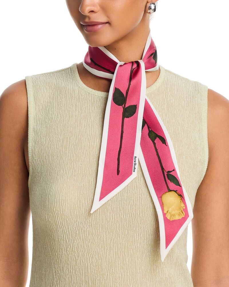アクネ ストゥディオズ レディース アクセサリー マフラー・ストール・スカーフ シルク Acne Studios Yellow Rose Long Silk Scarf Old Pink ピンク