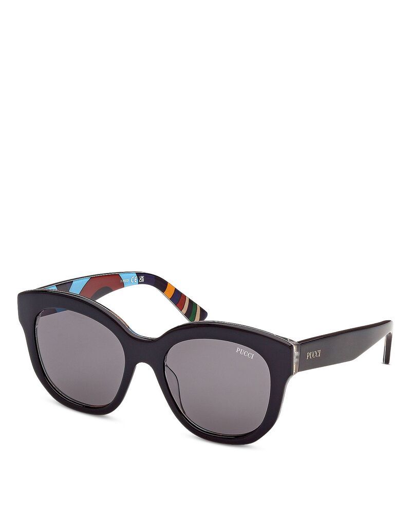 プッチ レディース アクセサリー サングラス・アイウェア Pucci Geometric Sunglasses 53mm Shiny BlackSmoke ブラック