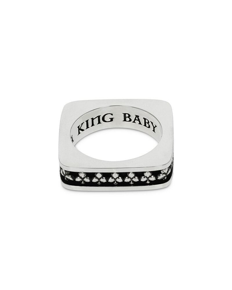 キングベイビー レディース アクセサリー リング King Baby Studio Sterling Silver High Roller Club Suit Square Stack Ring Si 58,680円