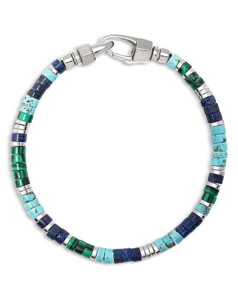 ナイアヤラ メンズ アクセサリー ブレスレット・バングル・アンクレット Tシャツ Nialaya Menstainlessteel Multi Gemstone Heishi Bead Bracele